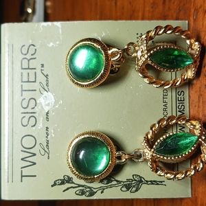 Earrings Emerald clip-on